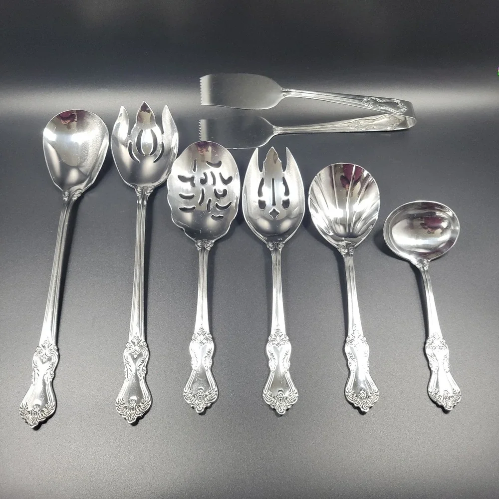 Reed & Barton 18/10 Stainless Heritage Mint Marlborough Serving Utensil Set Of 7